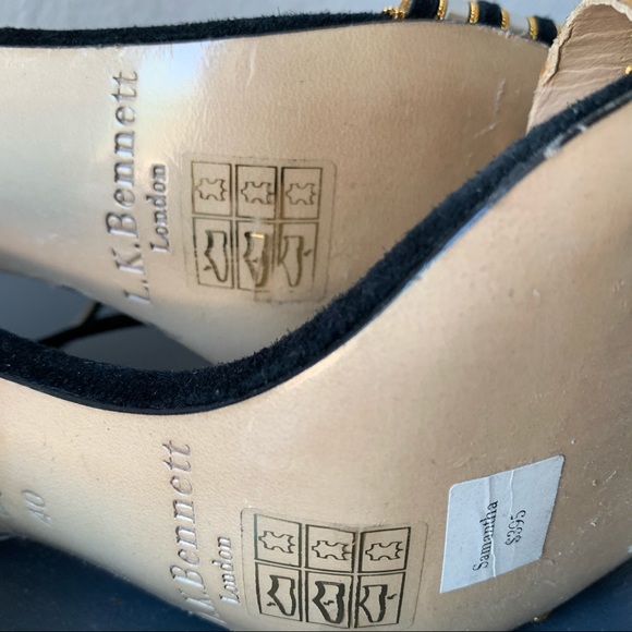$58🔥New LKBENNETT black&gold sandals size 9.5US - Picture 5 of 5